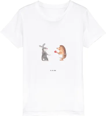 Produktbild von Mr. & Mrs. Panda Kleinkinder T-Shirt Hase Igel 9-11 Jahre (134/146) - Weiß - Geschenk, Kinder Shirt, Kindershirt, Liebe Spruch, und, Öko, Herzschmerz, Lustige Sprüche