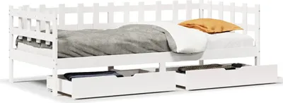 Obrázek produktu pro vidaXL Denní postel se zásuvkami bílá 80x200 cm borovice