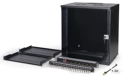 Obrázek produktu pro Digitus DN-49207-SET, Nástěnný regál, 12U, 60 kg, Zámek, Kolejnice racku, Vylepšená správa kabelů