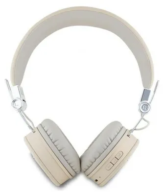 Produktbild von Guess Słuchawki Nauszne Bluetooth Enc Gubh70Pgtspse Beżowy/Beige Genarbt Klassische Runde Form