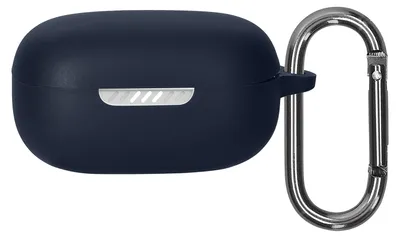 Produktbild von kwmobile Schutzhülle für JBL Live Pro 2 TWS Hülle - TPU Silikon Case für Kopfhörer Ladecase - stoßfestes Cover mit Karabiner - Dunkelblau