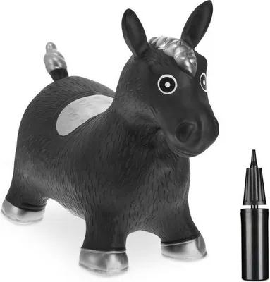 Produktbild von Hüpftier Pferd schwarz aus robustem, kindersicherem Kunststoff inkl. Luftpumpe