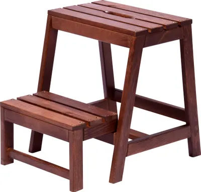 Produktbild von dobar Stabiler Klapphocker ausHolz, 53/39 x 38 x 45 cm, dunkelbraun