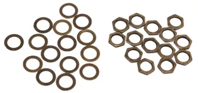 Produktbild von Muttern-Unterlegscheiben-Set Instrumentenbuchsen-Anschlussbefestigungen für E-Gitarre, Bass, M9-Innengewinde, Bronze