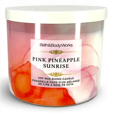Obrázok produktu pre Bath & Body Works 3-knôtová vonná sviečka PINK PINEAPPLE SUNRISE 411 g