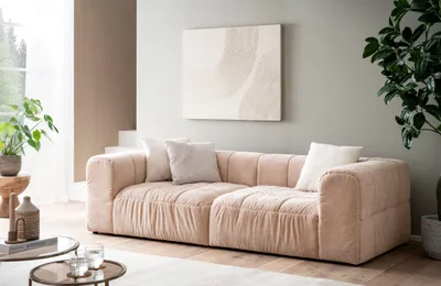 Produktbild von DOMO Collection Sofa 800 019, 3-Sitzer mit Taschenfederkern und gepolsterter Rückenlehne, Couchgarnitur 113 x 250 x 72 cm (BxTxH), rosé
