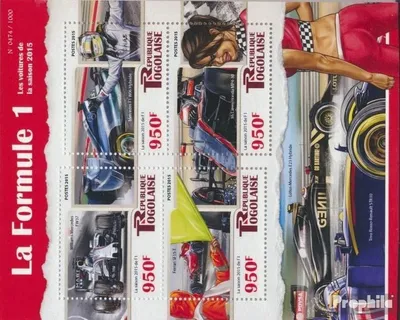 Produktbild von Briefmarken Togo 2015 Mi 7048-7051 Kleinbogen (kompl. Ausgabe) postfrisch Formel 1