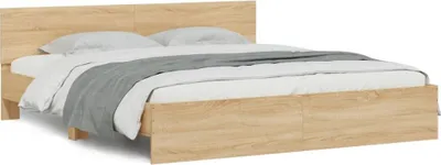 Zdjęcie produktu dla Rama łóżka z wezgłowiem, dąb sonoma, 160x200 cm