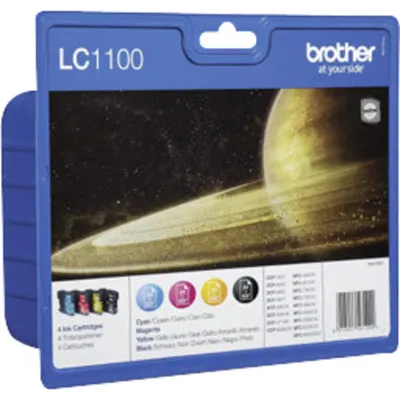 Obrázek produktu pro Brother LC1100VALBP, Černá, Azurová, Purpurová, Žlutá, 4 kusů, 450 str., 325 str., Balení více kusů
