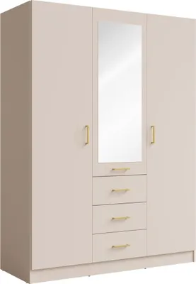 Immagine prodotto di Armadio KALISTA 151 cm colore sabbia con specchio e 3 cassetti – 3 ante a battente
