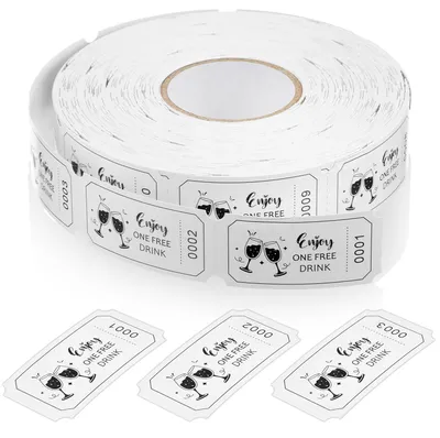 Image de Rouleaux de tickets papier pour boissons, idéaux pour les fêtes et les événements