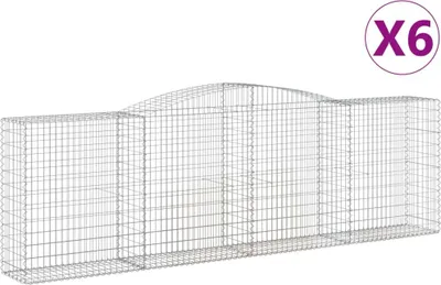 Produktbild von vidaXL Gabionen mit Hochbogen 6 Stk. 400x50x120/140cm Verzinktes Eisen