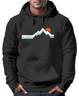 Produktbild von Hoodie Herren Berg Wandern Natur Outdoor Aufdruck Print Fashion Streetstyle Neverless® schwarz XXL