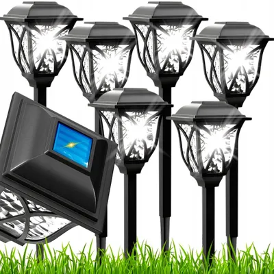 Produktbild von 6x Solar LED Gartenleuchten Steckleuchten Außenleuchten mit Dämmerungssensor Gartenbeleuchtung