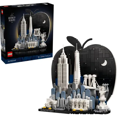 Produktbild von LEGO Architecture New York City – The Big Apple - Miniatur Bauset für Erwachsene - 3D Regaldekoration mit Wahrzeichen inkl. Empire State Building und Brooklyn Bridge - DIY Geschenkidee - 21066