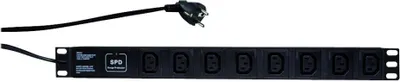 Zdjęcie produktu dla LogiLink PDU8A01, Podstawowy, 1U, Polipropylen (PP), Czarny, 8 x gniazdo sieciowe, C13 panel