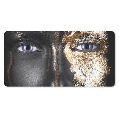 Produktbild von MuchoWow® Schreibtischunterlage Frau - Blattgold - Schwarz - Gold - Luxus 80x40 cm - XXL Mauspad - Gaming Mauspad