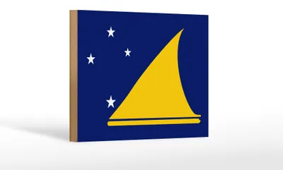 Produktbild von Holzschild Flagge Tokelaus 18x12 cm Flag of Tokelau Dekoration