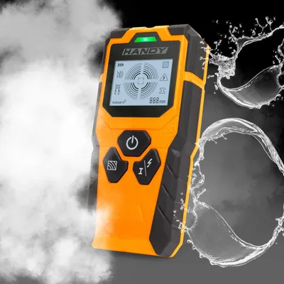Produktbild von Digitaler Multidetektor für Metall, Holz und Stromkabel – Wandscanner mit großem Display – Erfassungstiefe bis zu 10 cm – Genauigkeit ±10 mm – Inklusive 9-V-Batterie und Tragetasche – Schutzart IP54 – Verkaufseinheit: 1 Stück [10040]