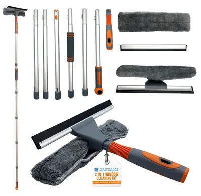 Fensterreinigungs-Set, 158 cm, ausziehbar, mit biegbarem Kopf