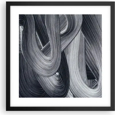 Produktbild von Gerahmtes Poster - Schwarzer Rahmen - Farbe Pinsel Schwarz - 40x40 cm - Wand Bild - Wanddeko - Wandbilder - Kunstposter - Wandposter - Bilderrahmen - Bilder - Kunstdruck - P2BAC40x40-5024
