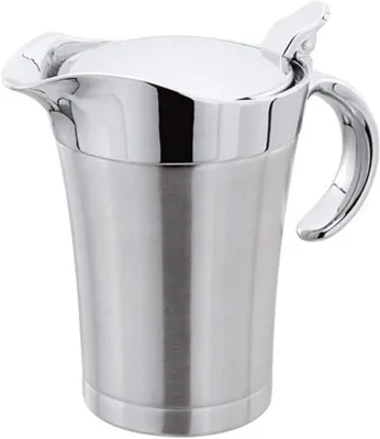 Produktbild von Doppelt isolierte Soßenkanne mit Klappdeckel, ideale Sauciere aus Edelstahl (750 ml)