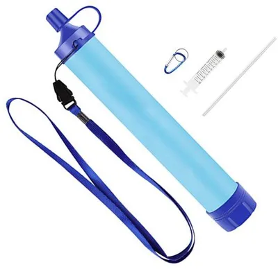 Produktbild von Unyqoos® Ultraleichter, wiederverwendbarer Wasserfilter für Outdoor & Camping – 0,1 µm 2‑Stufen‑Fasermembran, entfernt 99,9999% Bakterien & 99,9% Protozoen, bis 1500 L, 55 g