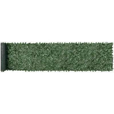 Obrázek produktu pro Umělý plot 990x5020mm - Umělá zelená zástěna - Plot z břečťanu s podkladovou síťovinou a zesíleným spojením - Umělý živý plot s listy vinné révy jako dekorace na zahradu, dvůr, balkón