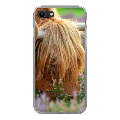 Produktbild von MuchoWow® Handyhülle Schutzhülle Hülle für iPhone 8 Schottischer Hochländer - Hörner - Heidekraut Silikon Softcase Handy Hülle - Schutzhaube