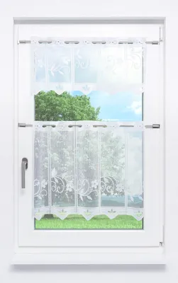 Produktbild von 2er SET Scheibengardinen von Lysel - Blumentraum (B) 160cm in weiß