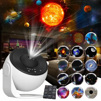 Obrázok produktu pre Hviezdny Projektor 12 Scén 360° Otáčanie, Usb Bezpečné Pre Deti, Planetárium