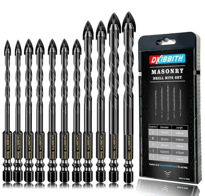 Produktbild von Hartmetall-Bit-Set für diverse Materialien, 11-teilig, 6mm Sechskantschaft, inkl. Koffer