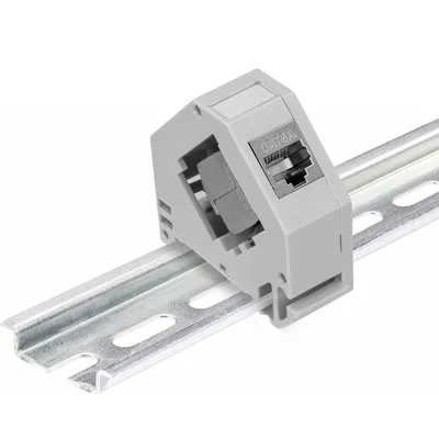 Produktbild von kwmobile Keystone Modul und Hutschienenadapter Set - passt auf genormte Hutschiene - 2x CAT 6A Module 2x Halter - RJ45 Buchse geschirmt - werkzeuglos