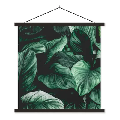 Produktbild von MuchoWow® Textilposter Dschungel - Blätter - Tropisch - Pflanzen - Natur 90x90 cm mit schwarzem Rahmen - Magnetisches