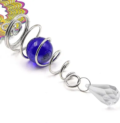 Produktbild von 3D Aufhängung Windspinner Bunte Form - Rotierendes Windgong Handwerk Ornament - Innen/Außen Nachbildung - Kinetische Garten Kunst - Mehrfarbig