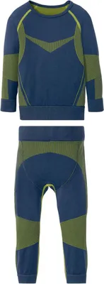 Produktbild von Crivit Jungen Ski Unterwäsche Set 2-teilig Hose + Oberteil Thermounterwäsche Blau 86-92