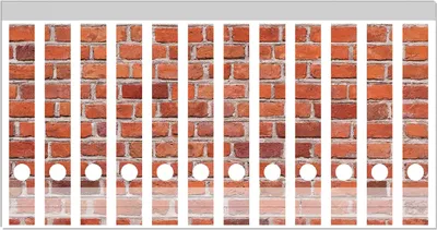 Produktbild von Wallario Ordnerrücken Sticker, selbstklebend für schmale Ordner, 12 Stück, Motiv Rote Ziegelsteinwand - Backsteine