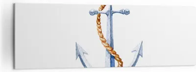 Produktbild von Bild auf Leinwand - Leinwandbild - Anker Seil Segeln Meer - 160x50cm - Wand Bild - Wanddeko - Leinwanddruck - Bilder - Kunstdruck - Wanddekoration - Leinwand bilder - Wandkunst - AB160x50-2851