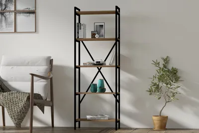 Produktbild von Skye Decor, Kinder - Walnut, Bücherregal, Nussbaum, 100 % MELAMINBESCHICHTETE SPANPLATTEN, 72 x 25 x 170 cm