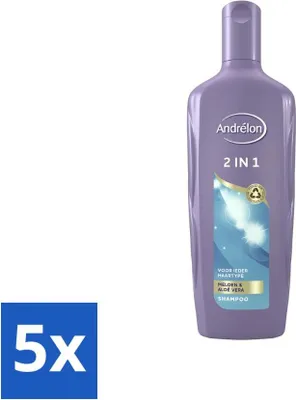 Image de Shampooing Andrélon 2 en 1 - Nettoie et nourrit - 300 ml - Pack avantage - 5 pièces