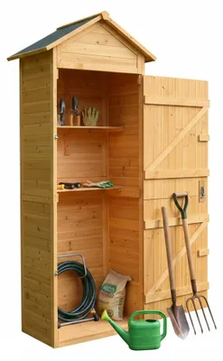 Produktbild von Mucola Gerätehaus Geräteschuppen Gartenschrank Geräteschrank XL Holz Gartenhaus Schuppen Garten Stauraum Haus Schrank - Braun