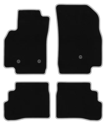Produktbild von Fußmatten Velours Schwarz/Silber für Chevrolet Spark IV 2015- Set 4-tlg