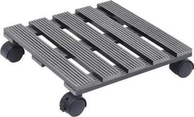 Produktbild von vidaXL Pflanzenroller 4 Stk. Grau 30x30x7,5 cm WPC