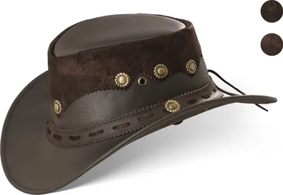 Produktbild von Country Luxus Western Cowboy Hut Reiten Leder Sonnenhut Brown Größe XXL