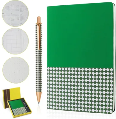 Immagine prodotto di Set regalo: quaderno A5, penna, copertina in pelle, impermeabile, colore verde