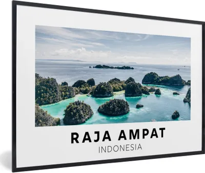 Produktbild von MuchoWow® Gerahmtes Poster Indonesien - Insel - Meer 30x20 cm - Poster mit Schwarzem Bilderrahmen Wandposter Rahmen Foto Bilder - Kunstdruck - Bild-Poster