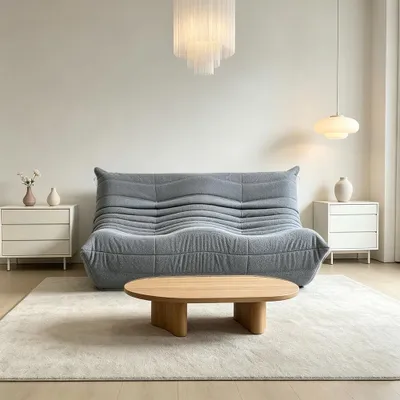 Produktbild von 2-Sitzer Wolkensofa, modernes Loungesofa und Relaxsofa, bequemes Polstersofa für Wohnzimmer, Schlafzimmer und Lounge, Sessel Grau /MMC-H2/