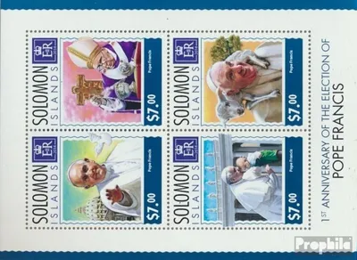 Produktbild von Briefmarken Salomoninseln 2014 Mi 2572-2575 Kleinbogen (kompl. Ausg.) postfrisch Papst Franziskus