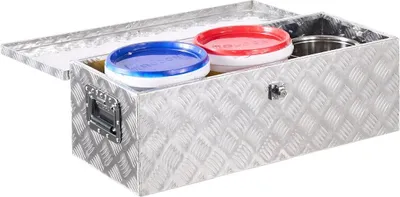 Image de Boîte à outils robuste en aluminium pour camionnette, 76,2 cm x 33 cm x 24,4 cm, couleur argent