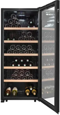 Zdjęcie produktu dla La Sommelière LS117BLACK, Chłodziarka na wina z kompresorem, Wolnostojący, 121 butel., G, ST, Czarny